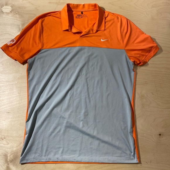 Nike Golf Men's Orange and Gray Polo Shirt Medium (MW) - Picture 3 of 14